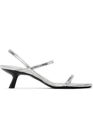 ANINE BING Silver Hilda Heeled Sandals