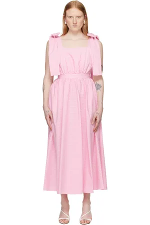 Msgm Pink Bow Maxi Dress