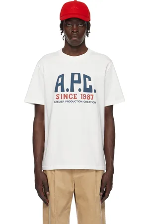 A.P.C. White Print Label T-shirt
