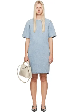 Totême Blue Trapeze Denim Midi Dress