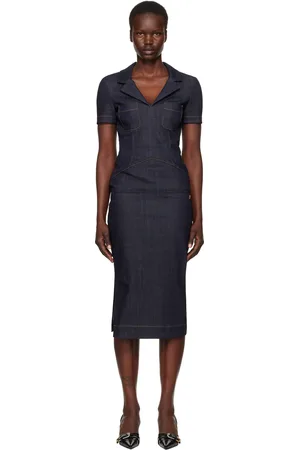Givenchy Blue 4G Denim Midi Dress