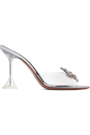 Amina Muaddi Rosie Glass Slipper Heeled Sandals