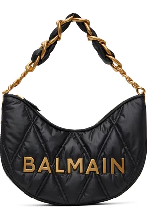 Balmain Black 1945 Soft Moon Bag