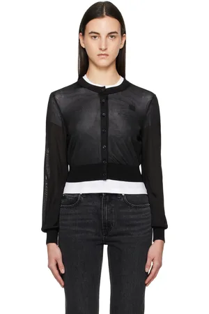 Alexander Wang Logo-Embroidered Cropped Cardigan
