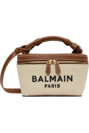 Balmain Beige & Brown B-Army Vanity Case Bag
