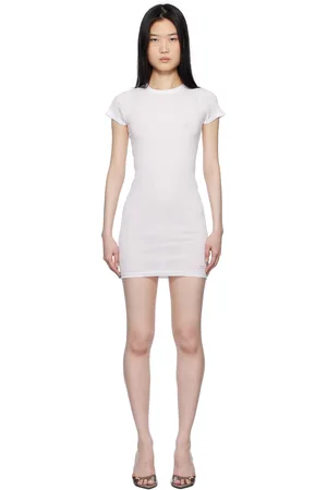 Alexander Wang Crystal Hotfix Short Sleeve Loungewear Minidress