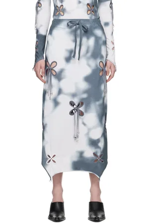 J.KIM White & Gray Jester Midi Skirt