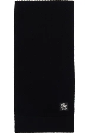 Stone Island Black Knitted Badge Scarf