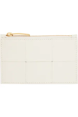 Bottega Veneta White Zipped Card Case