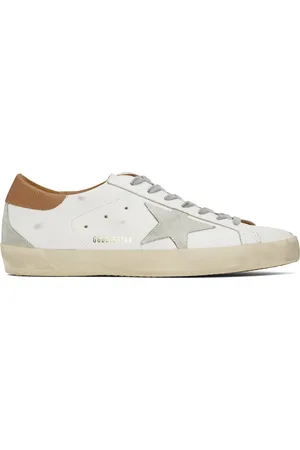 Golden Goose White & Gray Super-Star Classic Sneakers