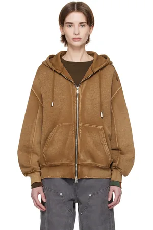 ECKHAUS LATTA Tan Zip Hoodie
