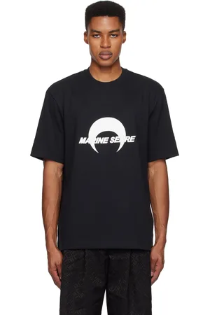 Marine Serre Black Cotton Jersey Loose Fit T-shirt