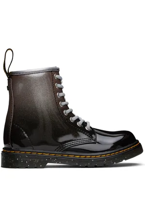 Dr. Martens Big Kids Black & Silver 1460 Glitter Lace Up Boots