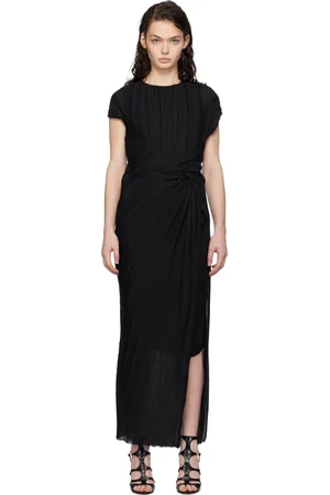 Lanvin Asymmetrical Pleated Maxi Dress