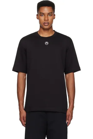 Marine Serre Black Organic Cotton Plain T-shirt