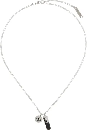 AMBUSH Silver Pill Charm Necklace