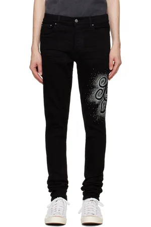 AMIRI Black MA Swirl Crystal Skinny Jeans