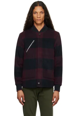 Paul Smith Burgundy & Navy Check Bomber Jacket