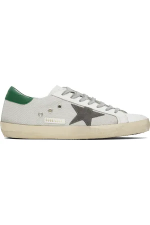 Golden Goose White & Silver Super-Star Sneakers