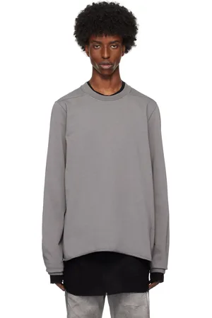 Rick Owens Gray Porterville Rolled Edge Sweatshirt