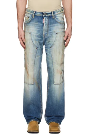 Dsquared2 Blue Medium Rusty Nail Wash Loose Carpenter Jeans