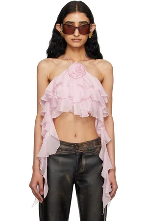 BLUMARINE Pink Flounce Tank Top