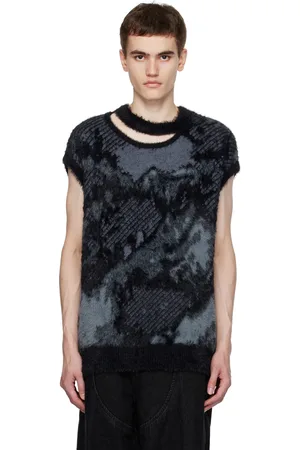 Feng Chen Wang Gray Landscape Painting Sweater