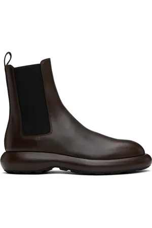 Jil Sander Brown Platform Chelsea Boots