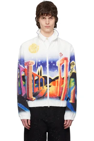 Casablanca White & Navy Windbreaker Jacket