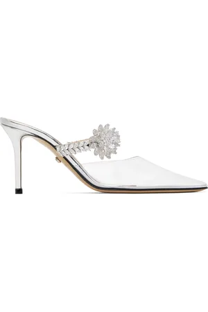 Mach & Mach Lotus Flower Jewelled Clear Mules