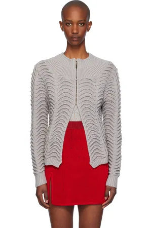 Isa Boulder Gray Canyon Wave Zip Cardigan