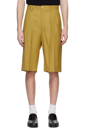 CMMN SWDN Yellow Ara Deep Pleat Shorts