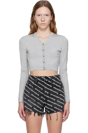 Alexander Wang Silver Embossed Cardigan