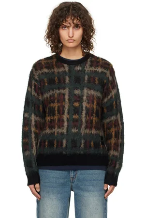 DIME Plaid Mohair Knit Sweater