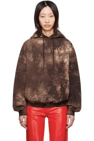 LU’U DAN Brown Bleached Ink Hoodie