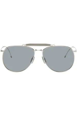 Thom Browne Silver Aviator Sunglasses