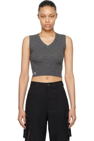 Fax Copy Express Gray Cropped Vest