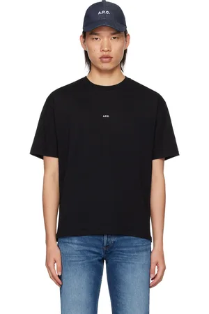 A.P.C. Black Boxy Printed Micro Logo T-Shirt