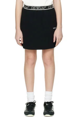 OFF-WHITE Kids Black Bookish Logo Band Skirt