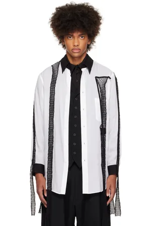 YOHJI YAMAMOTO White Cellulose Lawn Mesh TP Shirt