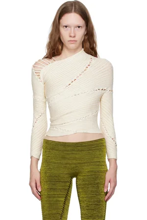 Isa Boulder SSENSE Exclusive White & Beige Sweater