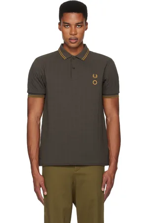 CRAIG GREEN Black Fred Perry Edition Short Sleeve Quilted Polo