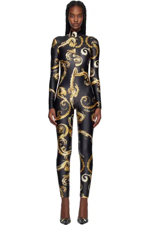 VERSACE Black & Gold Chromo Couture Catsuit
