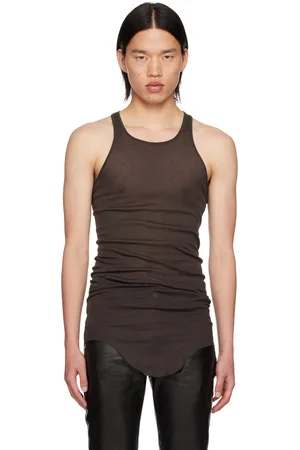 Rick Owens Gray Porterville Basic Rib Tank Top