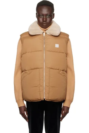A.P.C. Tan & Black Teddy Reversible Puffer Vest