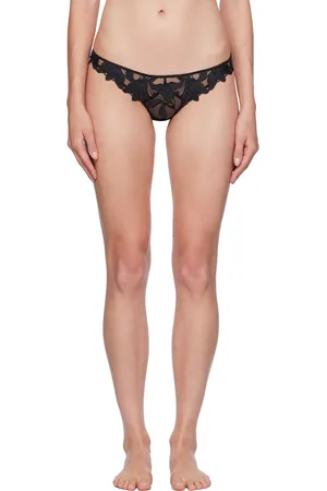 FLEUR DU MAL Black Lily Thong