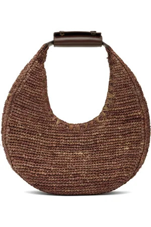 Staud Brown Moon Raffia Bag
