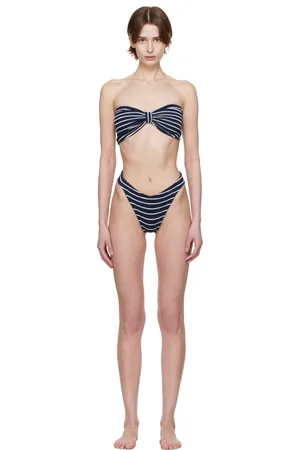 Hunza G Navy & White Jean Bikini