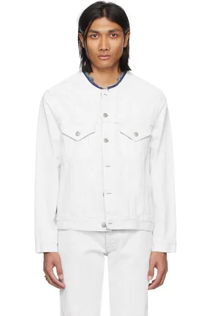 Maison Margiela White Collarless Denim Jacket