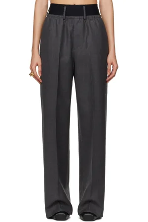 ALAINPAUL Gray Elastic Waist Trousers